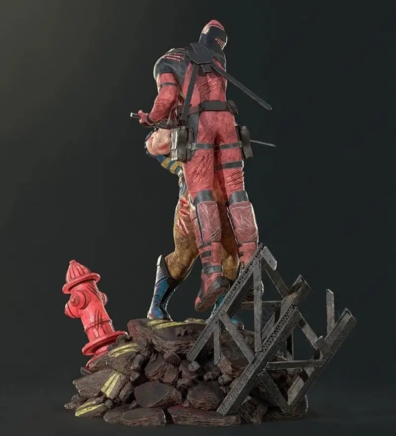 Wolverine Vs Deadpool - Figura De 30 Cm - Impresa En 3D