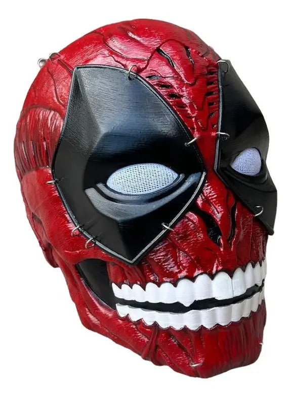 Mascara Completa Skullpool - Cosplay Marvel Deadpool Rojo Calavera