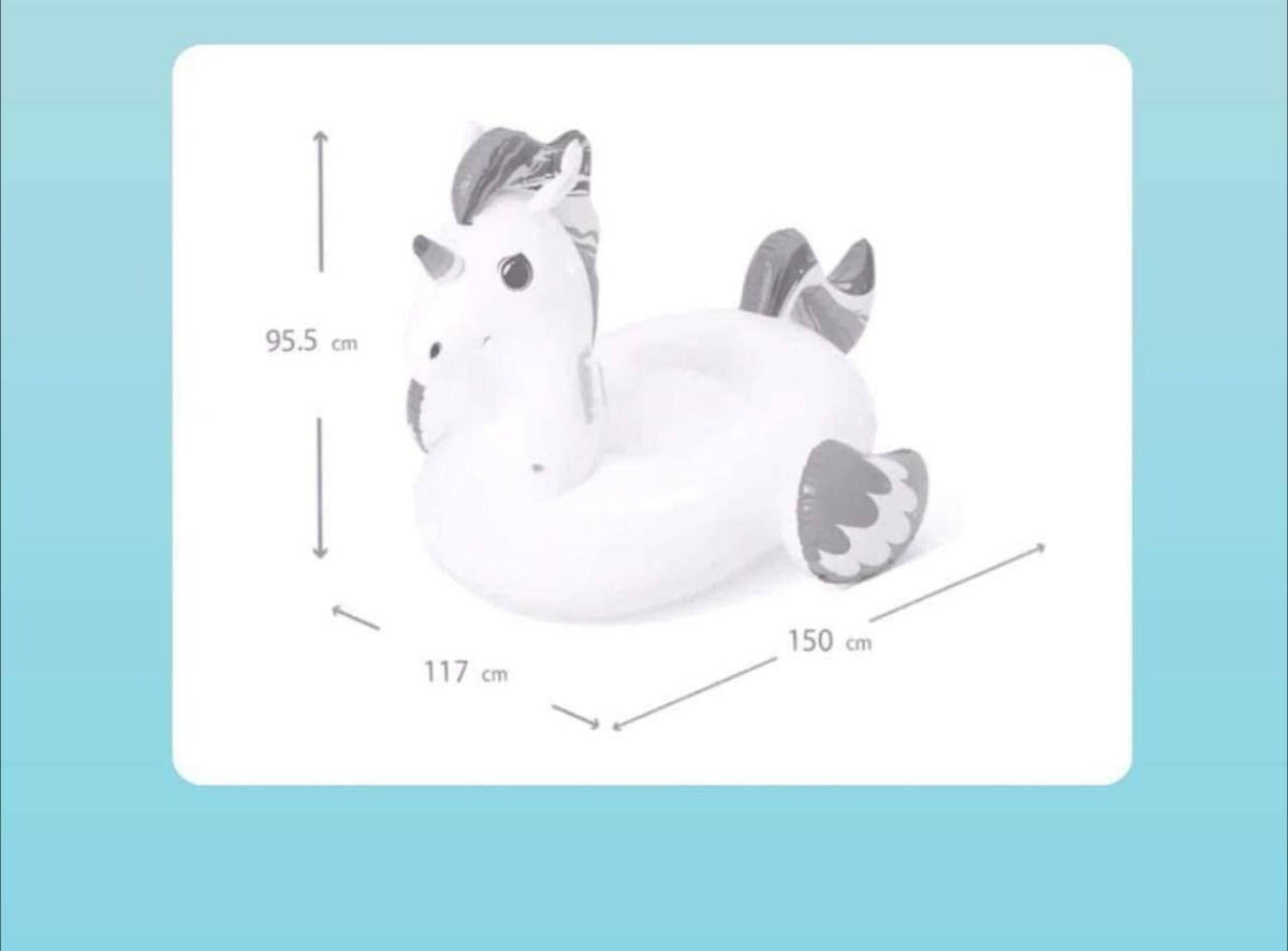 Inflable De Unicornio Para Alberca Flotador Blanco