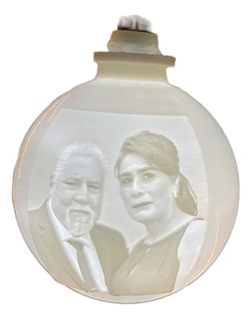 Esferas Con Foto Personalizadas - Arbol De Navidad - 10 Pzas Blanco Litoesferas