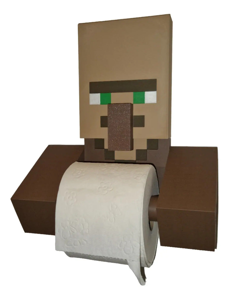 Porta Rollo De Papel De Baño - Aldeano Minecraft Café