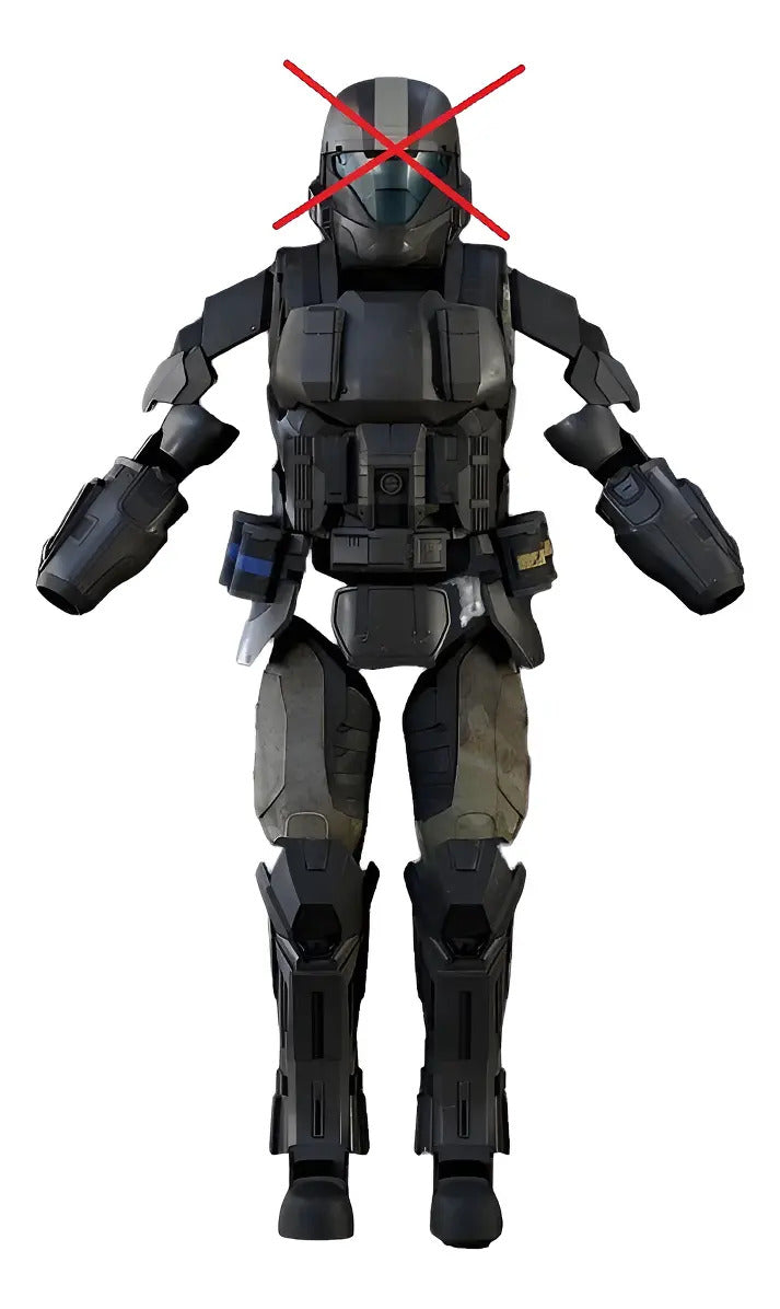 Cosplay Halo Odst - Armadura Rookie Negro Unitalla