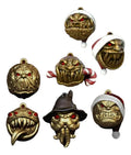 Esferas Navideñas - Pack 7 Esferas Terror - Impresas En 3D Dorado Oscuro Terror