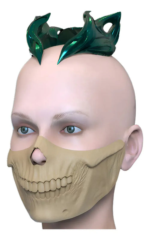 Cosplay Agatha All Along - Rio - Mascara Y Tiara Muerte Verde Oscuro Unitalla