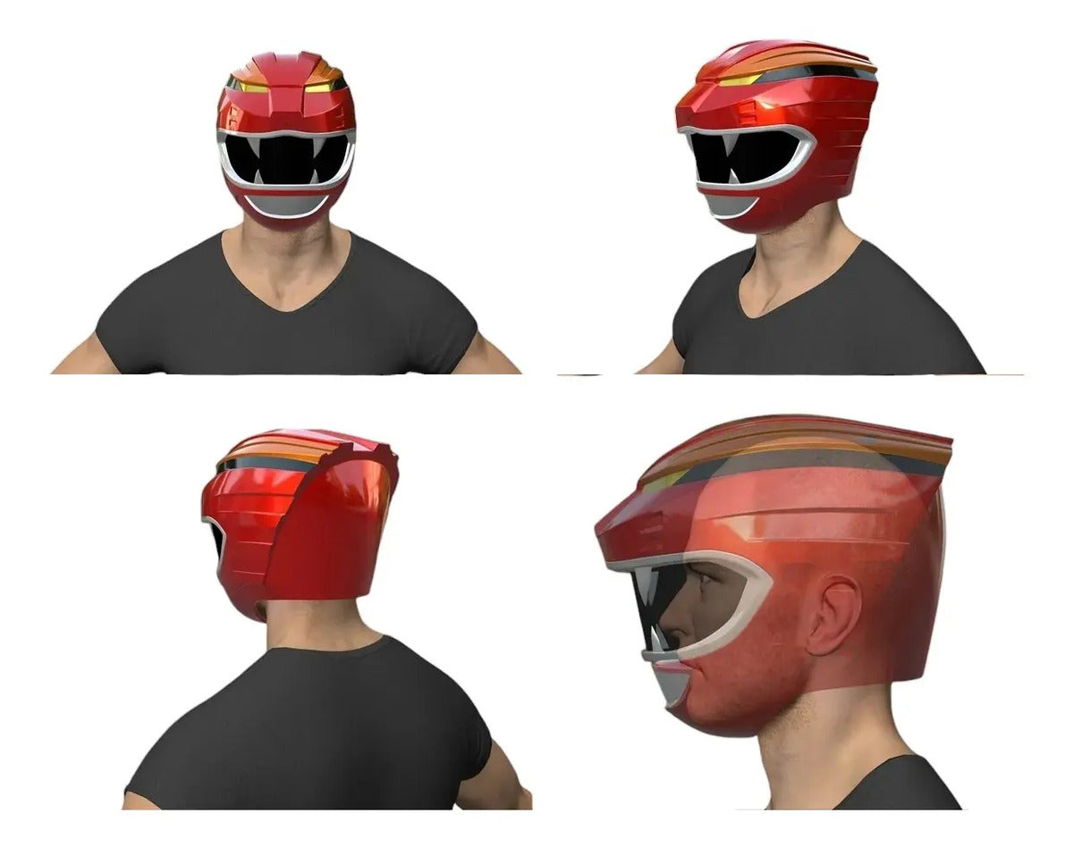 Cosplay Power Rangers - Casco Red Ranger Wild Force Rojo Adulto