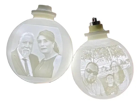 Esferas Con Foto Personalizadas - Arbol De Navidad - 10 Pzas Blanco Litoesferas