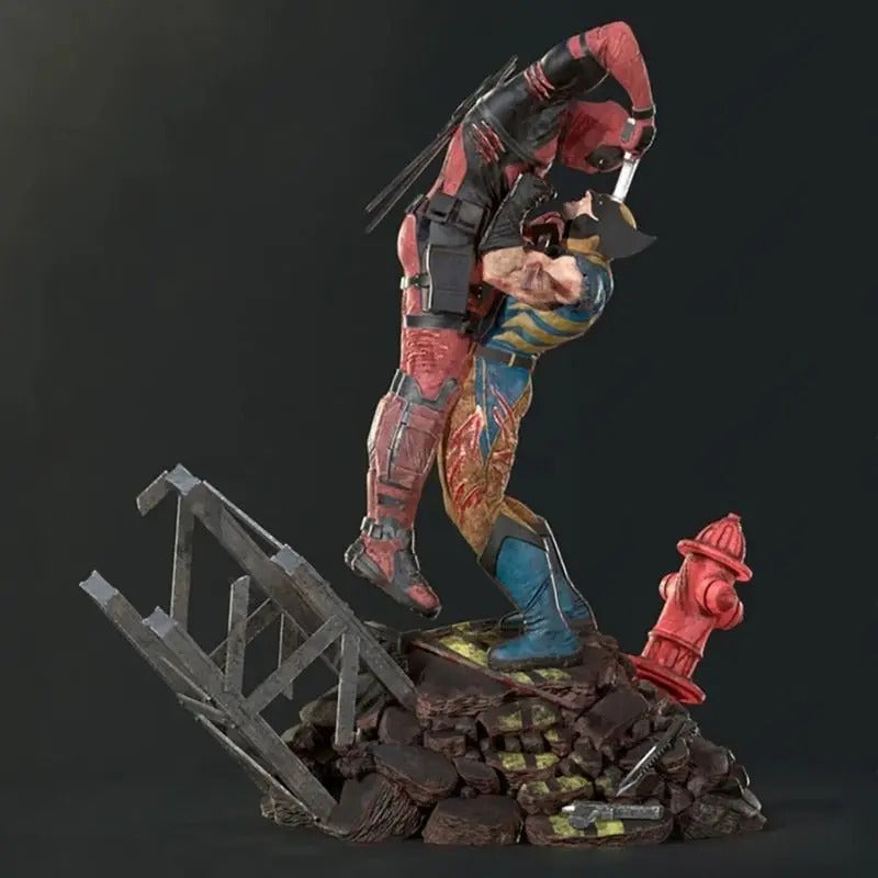 Wolverine Vs Deadpool - Figura De 30 Cm - Impresa En 3D