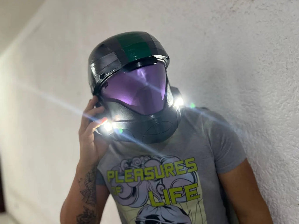 Cosplay Halo - Casco Odst Rookie - Iluminacion Lateral Negro Unitalla
