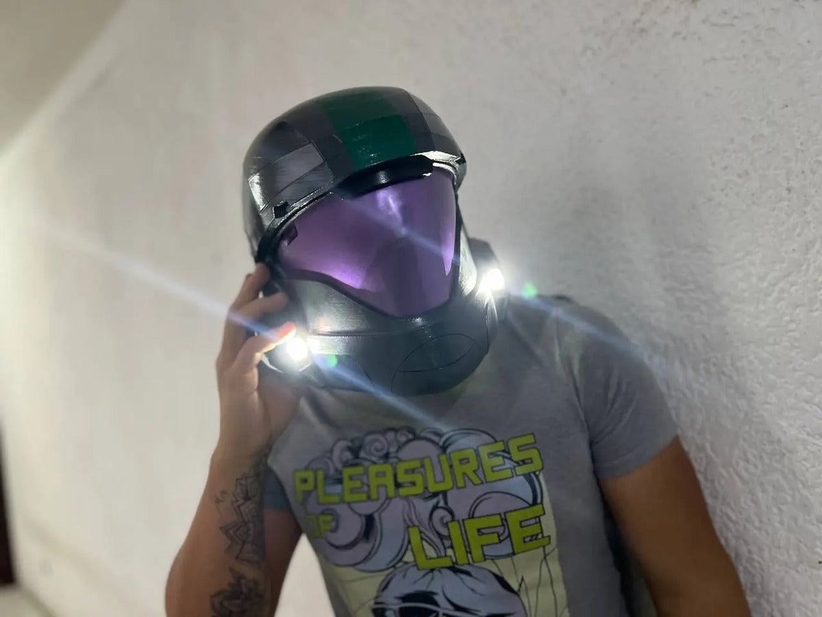Cosplay Halo - Casco Odst Rookie - Iluminacion Lateral Negro Unitalla