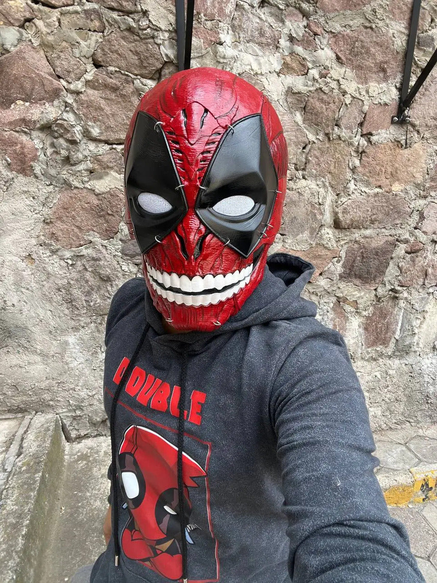 Mascara Completa Skullpool - Cosplay Marvel Deadpool Rojo Calavera
