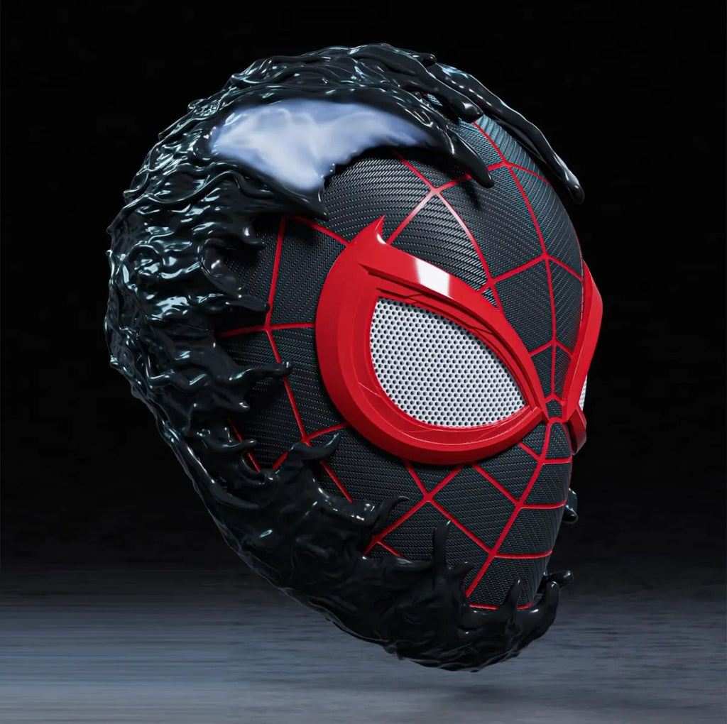 Mascara Miles Morales X Venom - Cosplay Marvel Negro