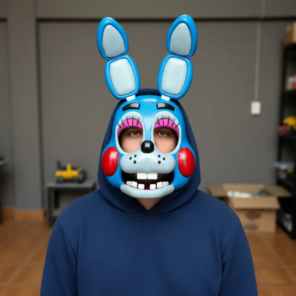 Cosplay Fnaf 2 Five Nights At Freddy'S - Mascara Toy Bonnie Azul Acero Unitalla