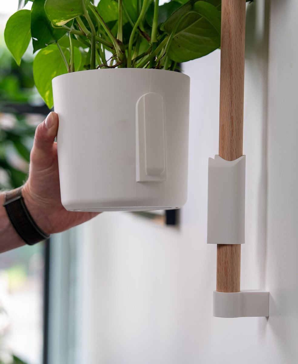 Soporte Para Plantas De Interior - 1 Metro -Set De 4 Macetas Blanco Riel V2