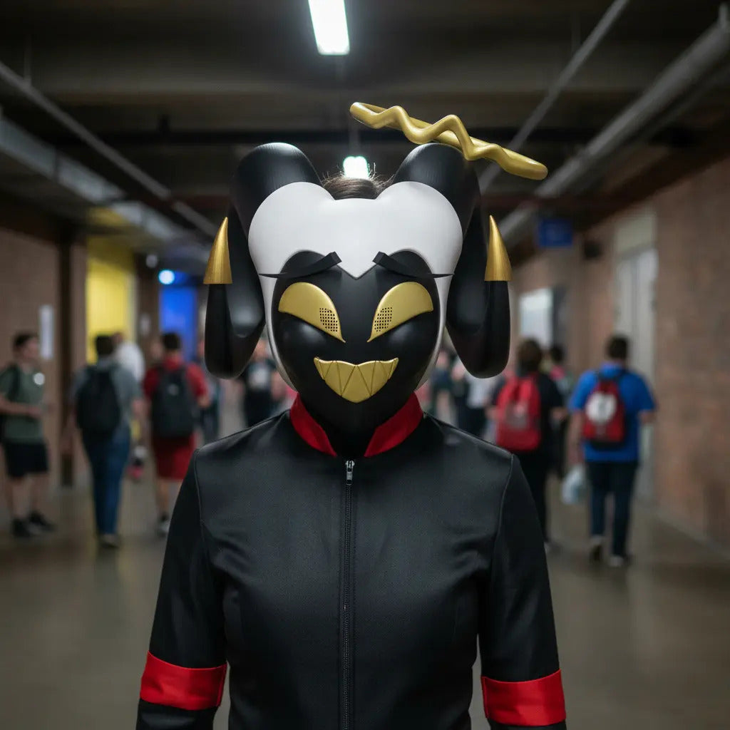 Cosplay Hazbin Hotel - Mascara Abel Blanco Unitalla Cacheton