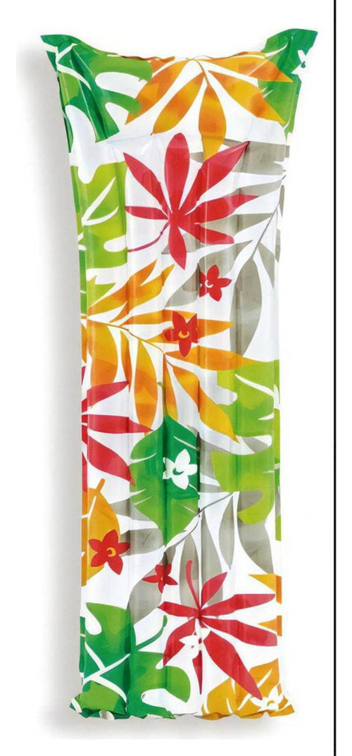 Colchon Acuatico, Flotador Floral Blanco