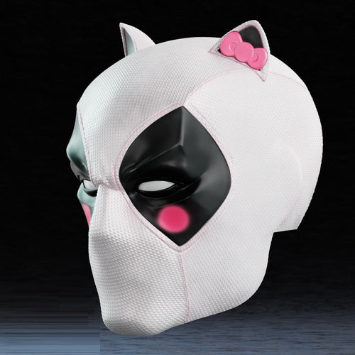 Casco Deadpool - Kitty Pool - Cosplay Deadpool Blanco