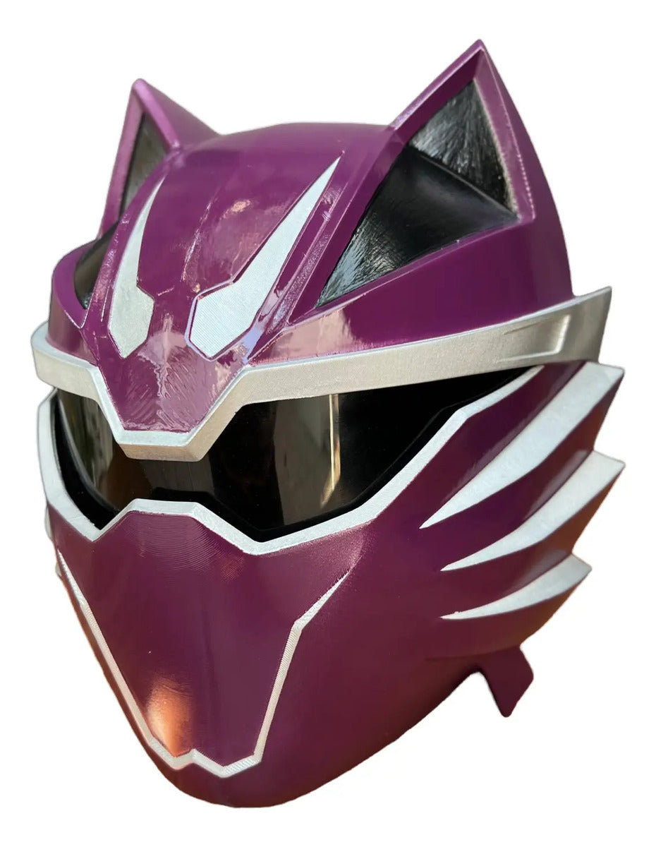Cosplay Power Rangers - Casco Jungle Fury Purple Ranger Violeta Oscuro Unitalla