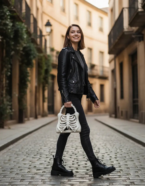 Bolso De Esqueleto - Moda Halloween Blanco Bolso De Temporada Impresa En 3D