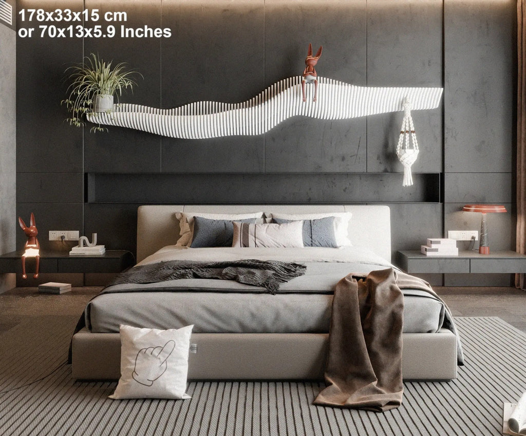 Decoracion Hogar - Repisa Cabecera Moderna - 1.78 M De Largo Blanco