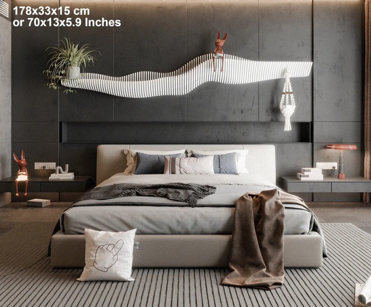Decoracion Hogar - Repisa Cabecera Moderna - 1.78 M De Largo Blanco