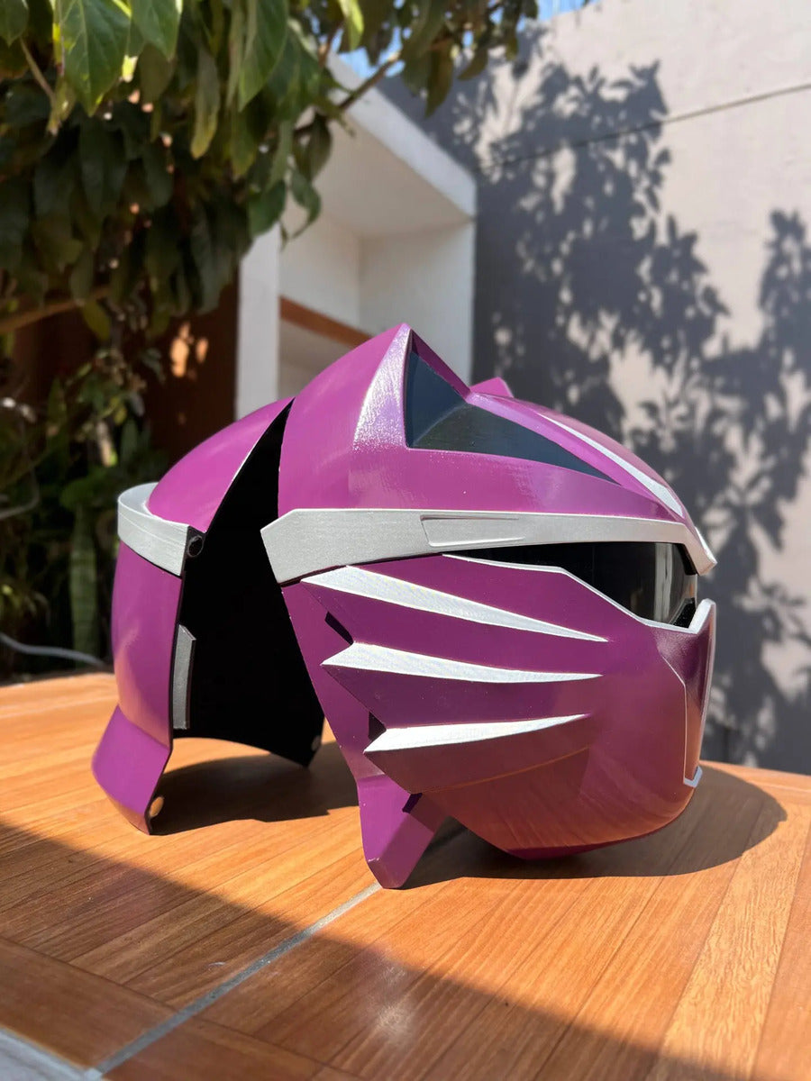 Cosplay Power Rangers - Casco Jungle Fury Purple Ranger Violeta Oscuro Unitalla