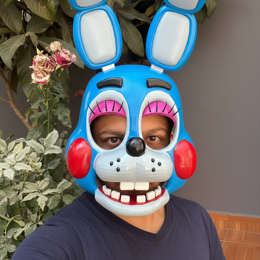 Cosplay Fnaf 2 Five Nights At Freddy'S - Mascara Toy Bonnie Azul Acero Unitalla