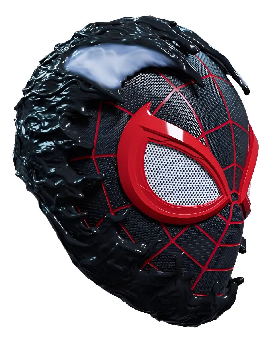 Mascara Miles Morales X Venom - Cosplay Marvel Negro