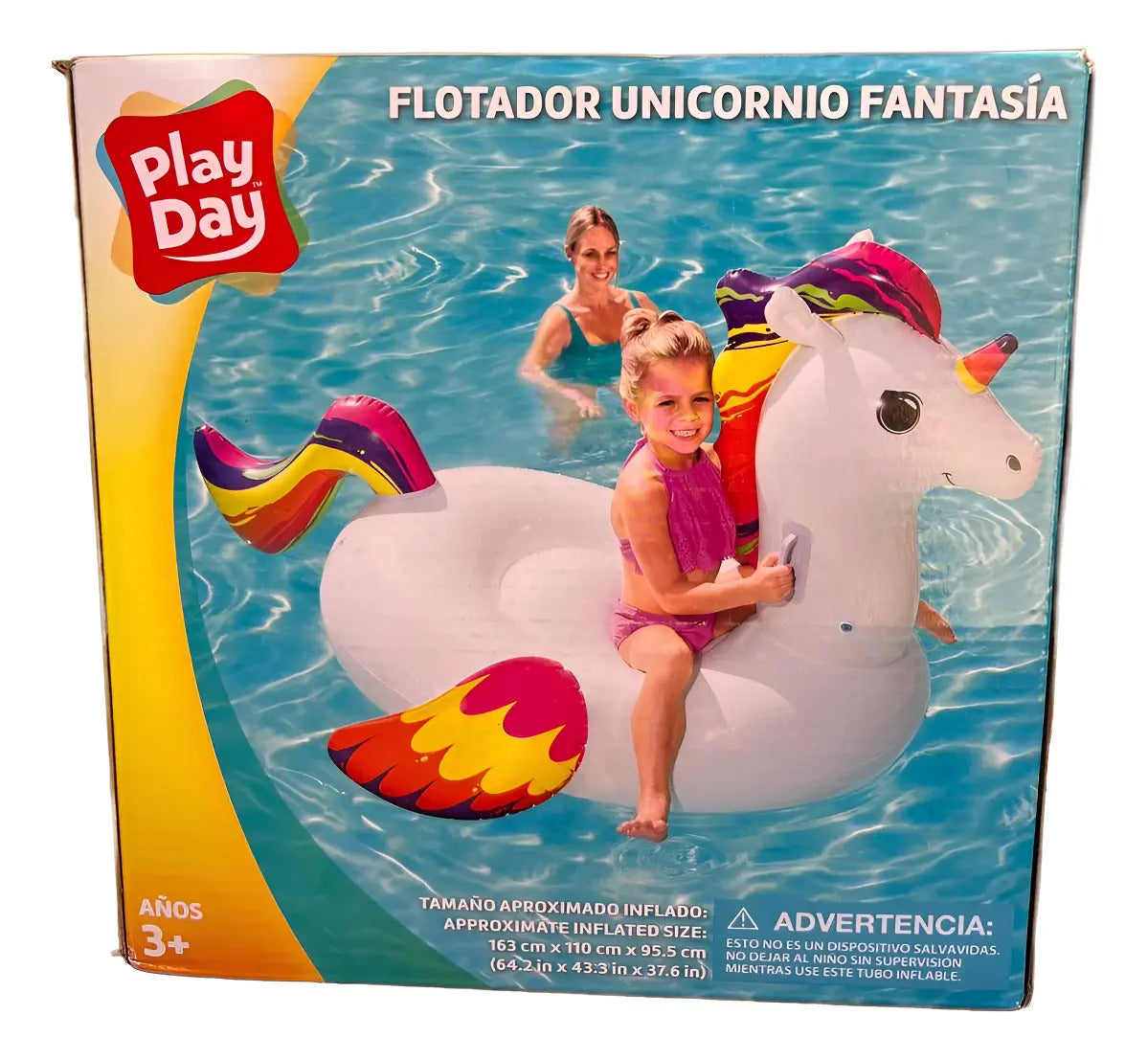 Inflable De Unicornio Para Alberca Flotador Blanco