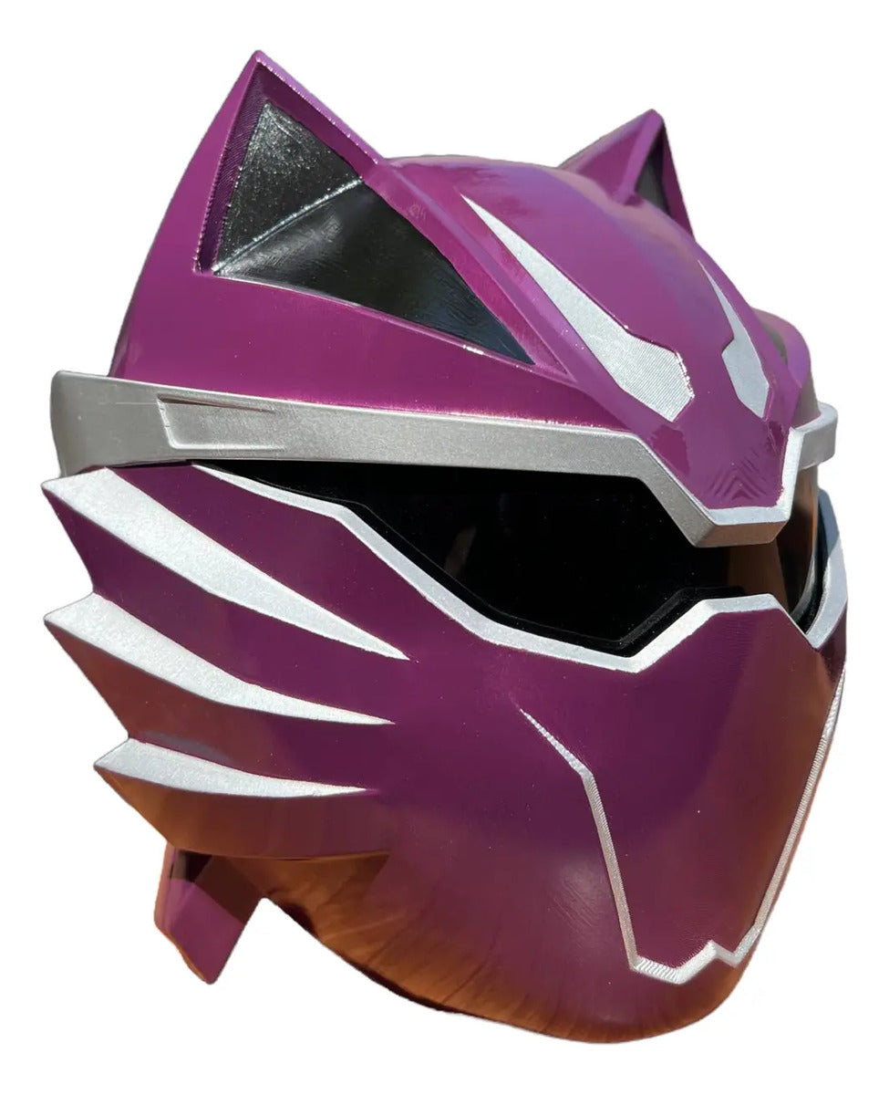 Cosplay Power Rangers - Casco Jungle Fury Purple Ranger Violeta Oscuro Unitalla