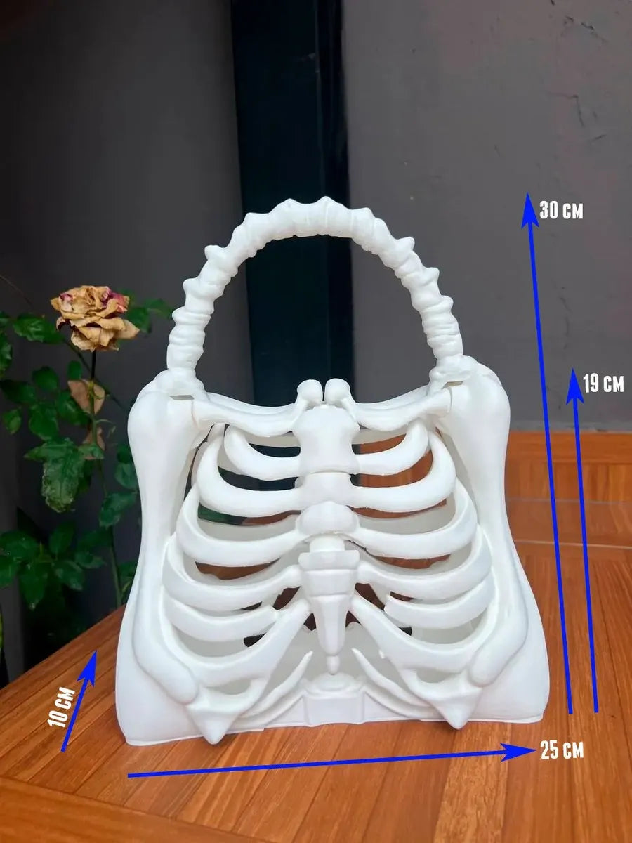 Bolso De Esqueleto - Moda Halloween Blanco Bolso De Temporada Impresa En 3D