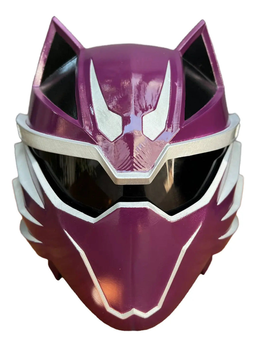 Cosplay Power Rangers - Casco Jungle Fury Purple Ranger Violeta Oscuro Unitalla