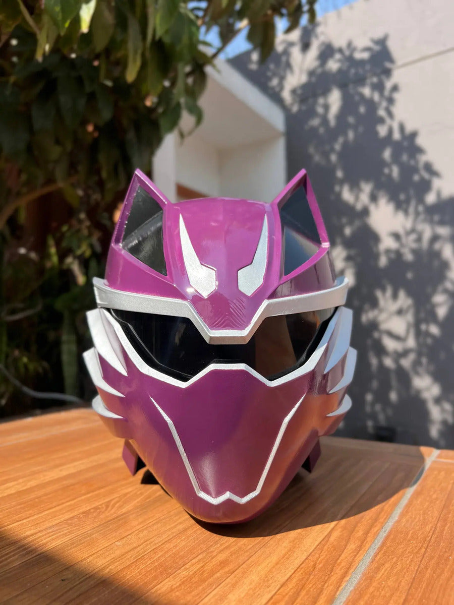Cosplay Power Rangers - Casco Jungle Fury Purple Ranger Violeta Oscuro Unitalla