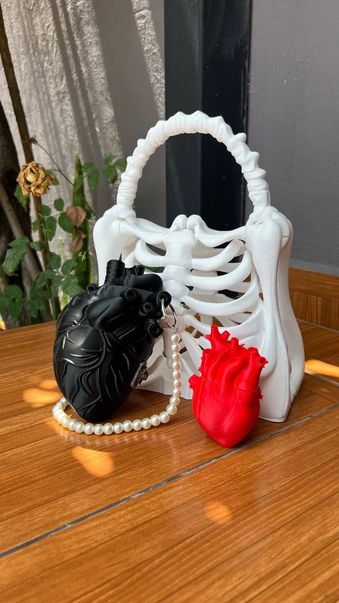 Bolso De Esqueleto - Moda Halloween Blanco Bolso De Temporada Impresa En 3D